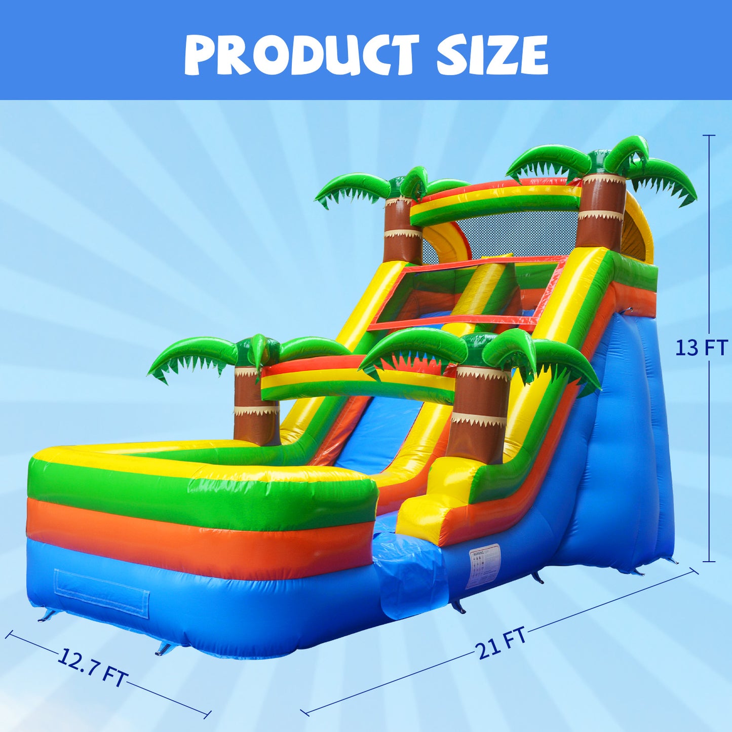 BIG WAVE - 13FT Tropical Paradise Wet/Dry Water Slide